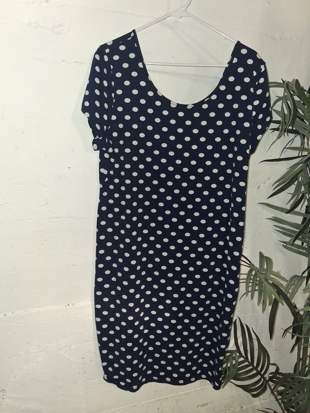 Polka Dot Navy Short Sleeve Women's Dress
